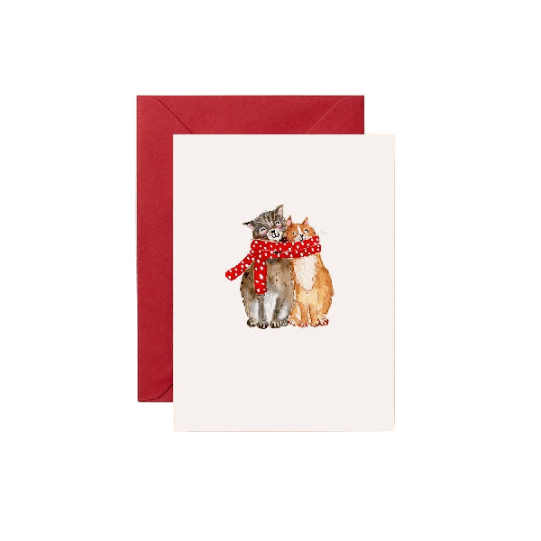 Cozy Cats And Scarf Christmas Card