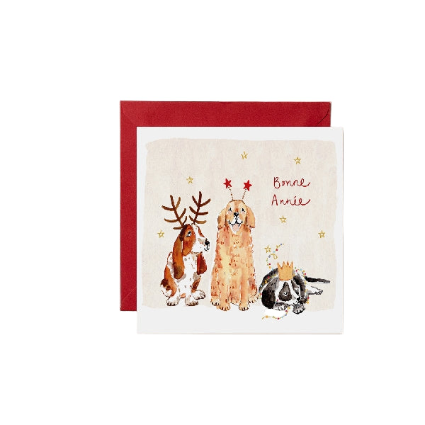 Three Winter Dogs Christmas Card