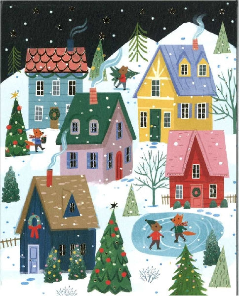 Winter Christmas Houses Card