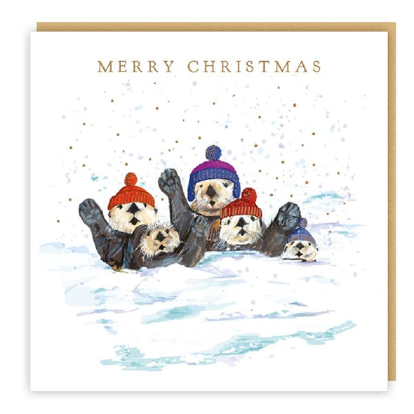 Festive Otters Christmas Card