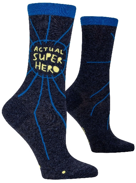 Blue Q Women's Crew Socks | Actual Super Hero