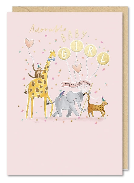 Adorable Baby Girl New Baby Card
