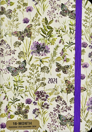 Peter Pauper 2024 16-Month Agenda | Amethyst Butterflies