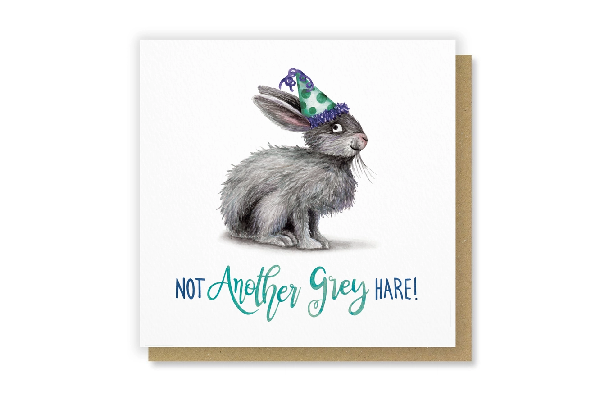 Another Grey Hare Birthday Card