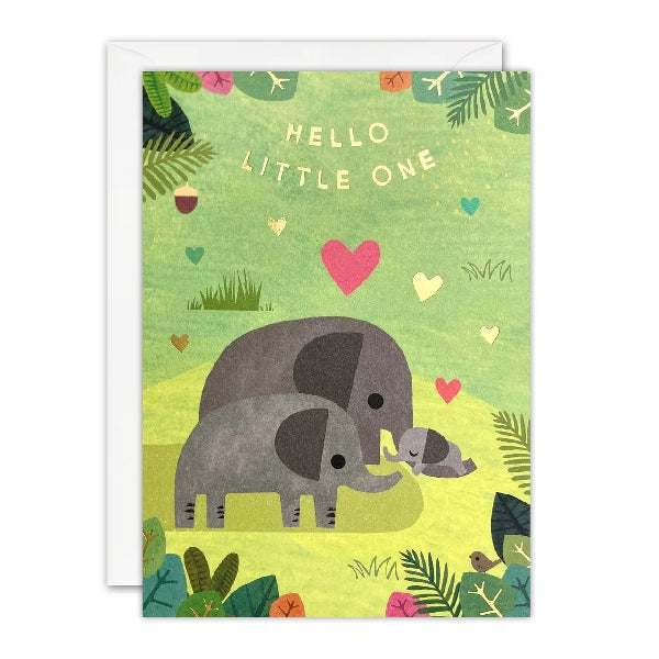 Elephants Baby Card