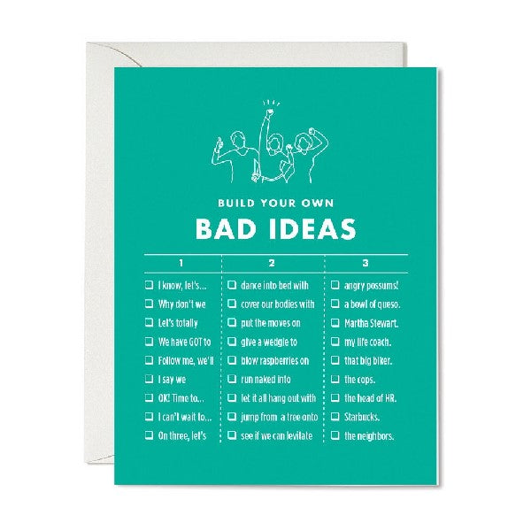 Build Your Own Bad Ideas Blank Humour Card
