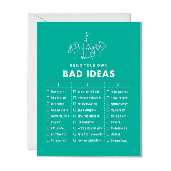 Build Your Own Bad Ideas Blank Humour Card
