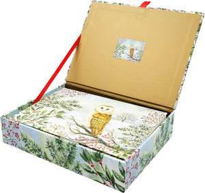 Barn Owl In Winter Deluxe Boxed Holiday Cards | Set of 20