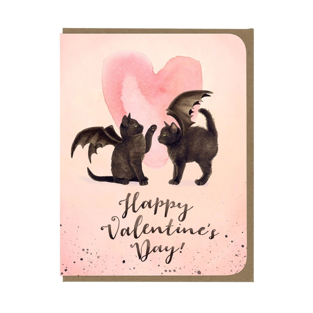 Bat Kitten Boop Valentine's Day Card