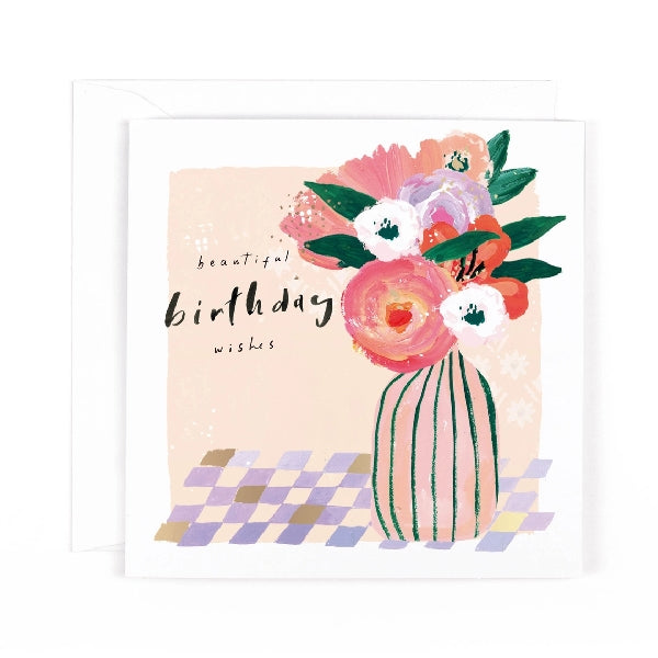 Vase Of Flowers Birthday Card