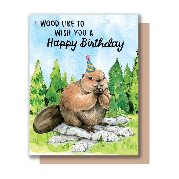 Beaver Birthday Memes Happy Birthday Card With Funny Girl Animals