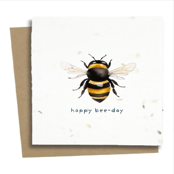 Happy Bee-day Plantable Birthday Card