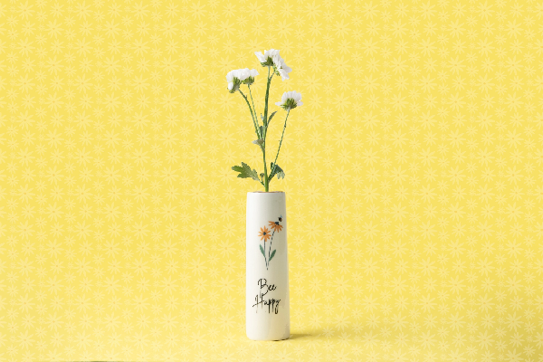 Bee Happy Ceramic Vase