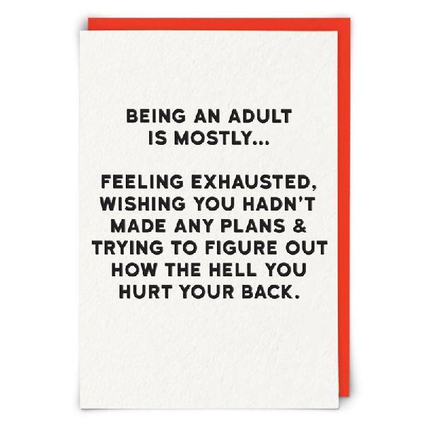 Being An Adult Blank Humour Card