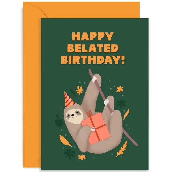 Sloth Belated Birthday Card