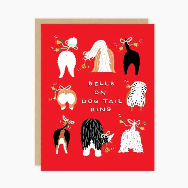 Dog Tails Blank Christmas Card