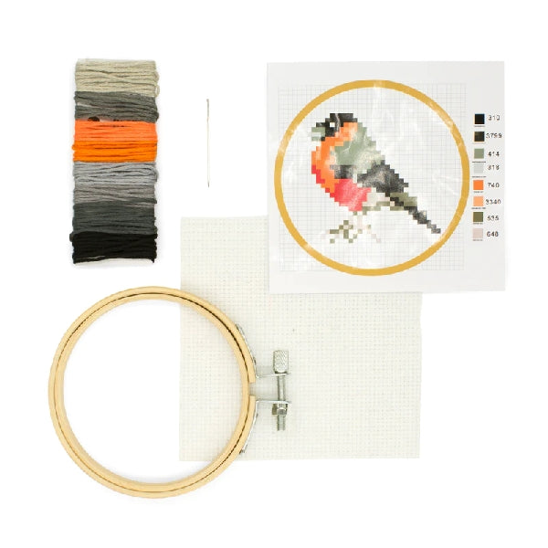 Mini Robin Cross Stitch Embroidery Kit