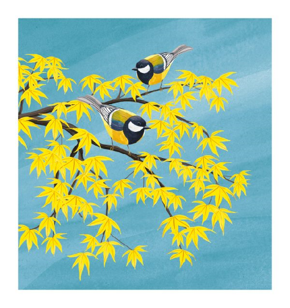 Yellow Birds Blank Art Card