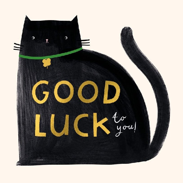 Black Cat Good Luck Card