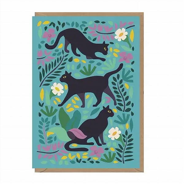 Black Cats Blank Art Card