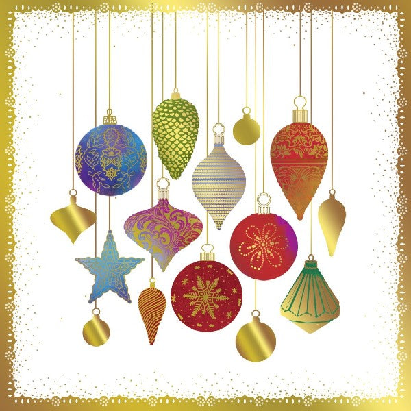 Hanging Baubles Blank Holiday Card