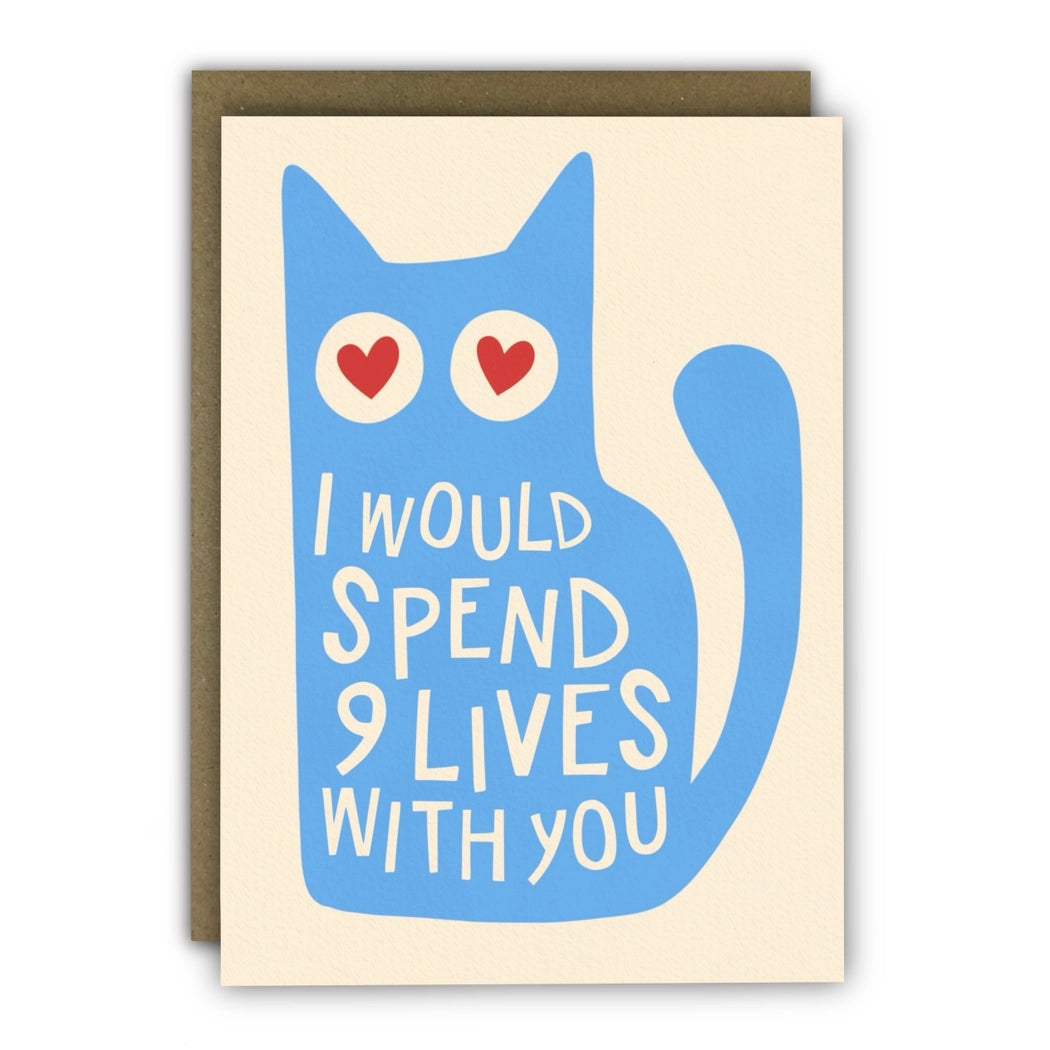Nine Lives Cat Anniversary Card