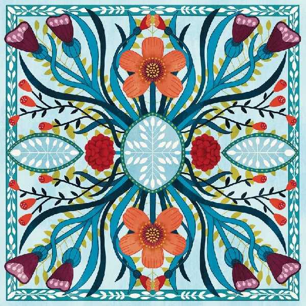 Blue Floral Blank Art Card