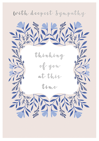 Blue Floral Sympathy Card