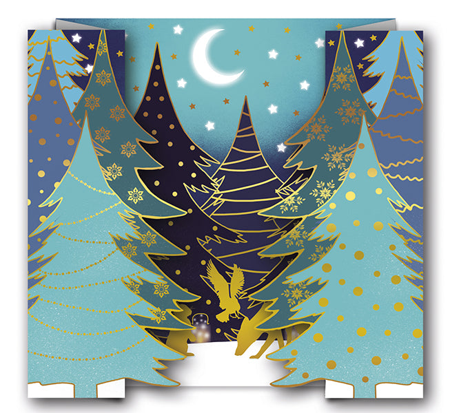 Blue Forest Blank Holiday Card