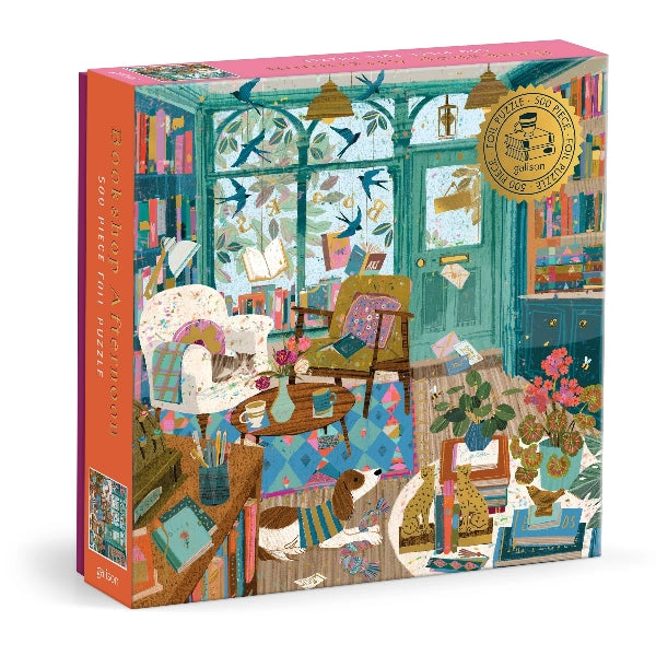Galison 500 Piece Puzzle | Bookstore Afternoon