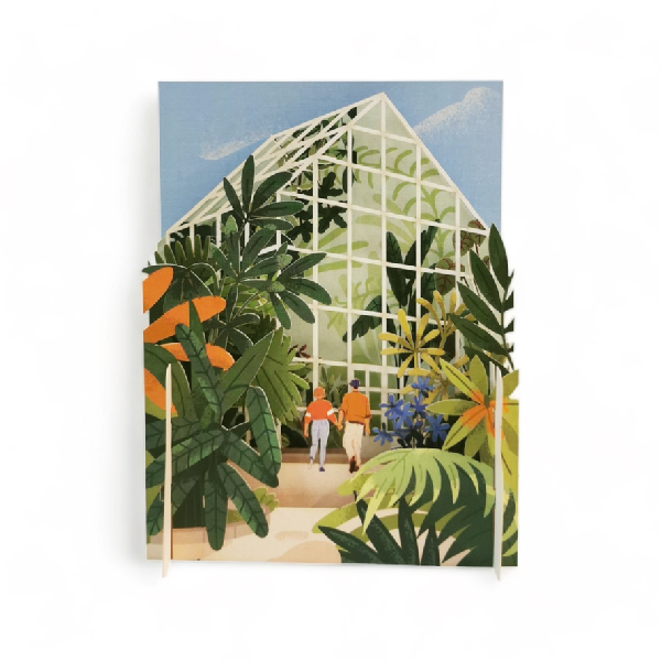 Greenhouse Miniature World Pop Up Card