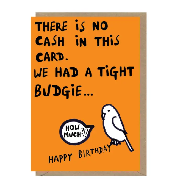 Budgie Birthday Card