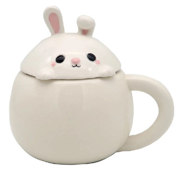 Rabbit Peeping Lidded Mug