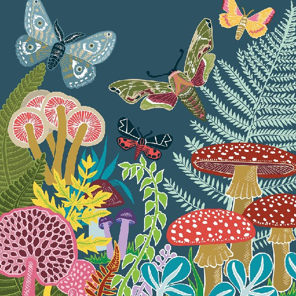 Butterflies And Mushrooms Blank Art Card