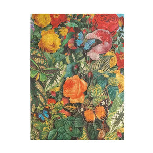 Completed jigsaw puzzle with floral and butterfly design on a white background.