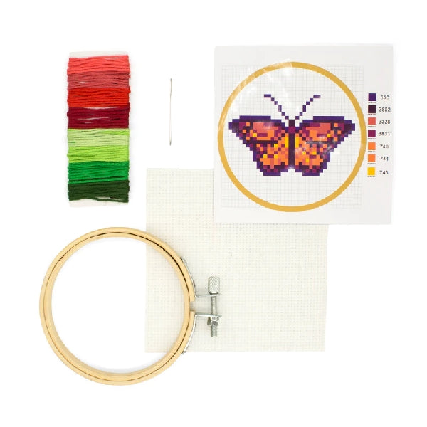 Mini Butterfly Cross Stitch Embroidery Kit