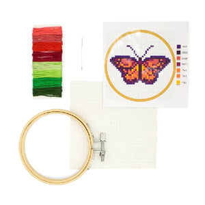 Mini Butterfly Cross Stitch Embroidery Kit