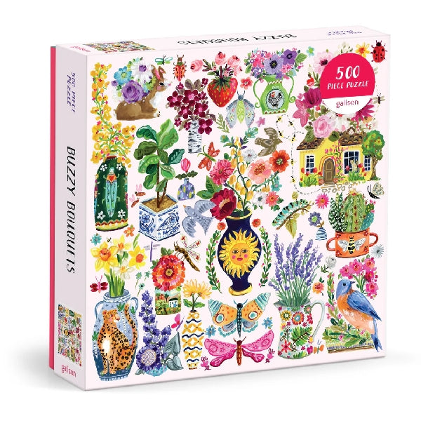 Galison 500 Piece Puzzle | Buzzy Bouquets