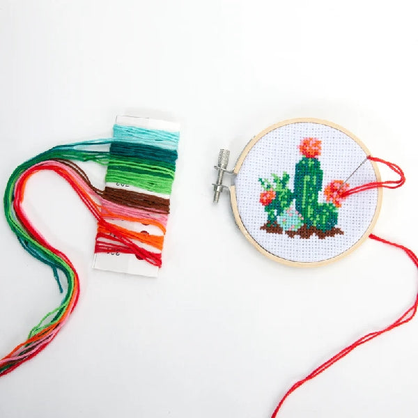 Mini Cactus Cross Stitch Embroidery Kit