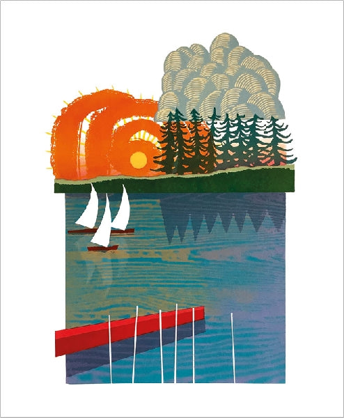 Canadian Sunset Blank Art Card