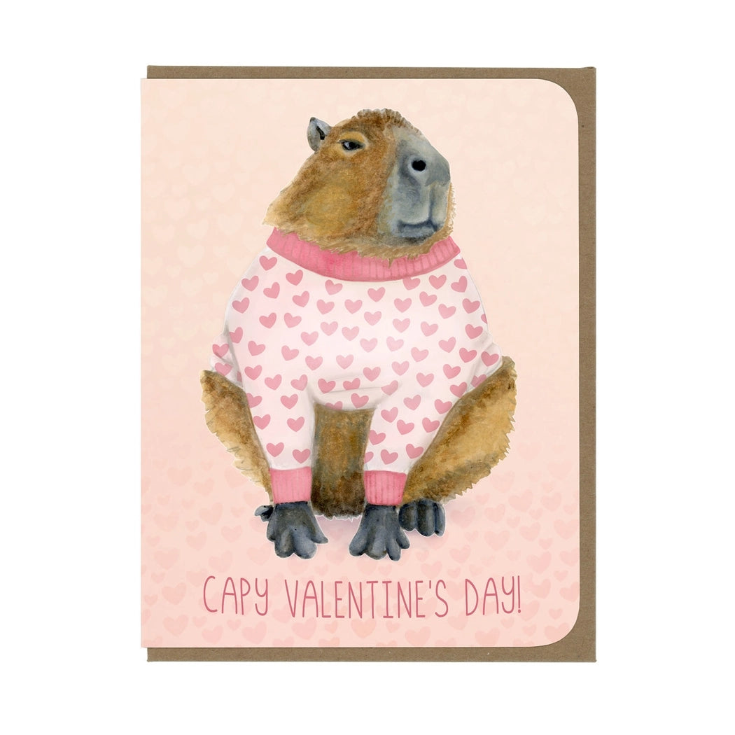 Capybara Valentine's Day Card