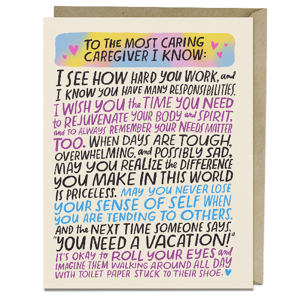 Most Caring Caregiver Empathy Card