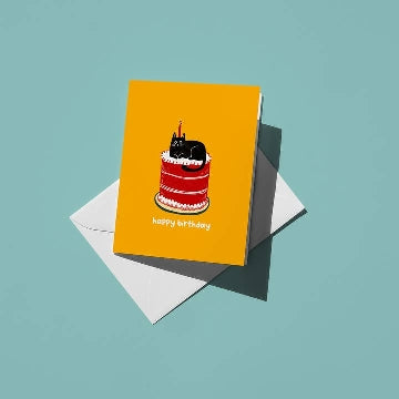 Black Cat Birthday Card