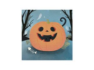 Cat In A Pumpkin Halloween Pop Up Card