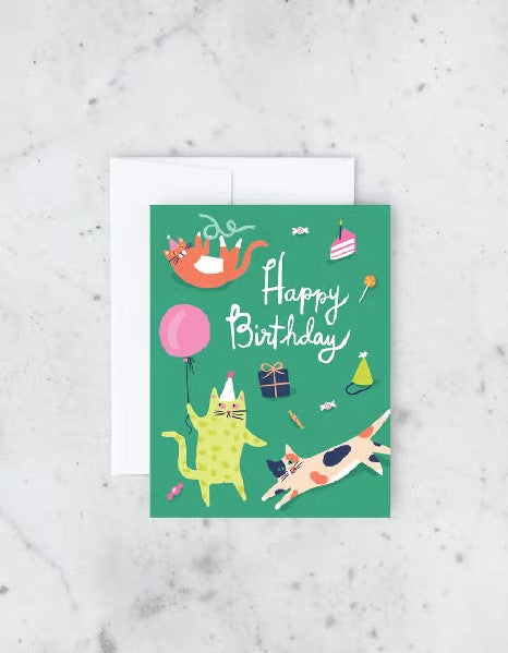 Cat Party Birthday Card