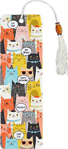 Cats Beaded Tassel Bookmark