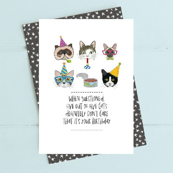 Cats Don't Care Birthday Card