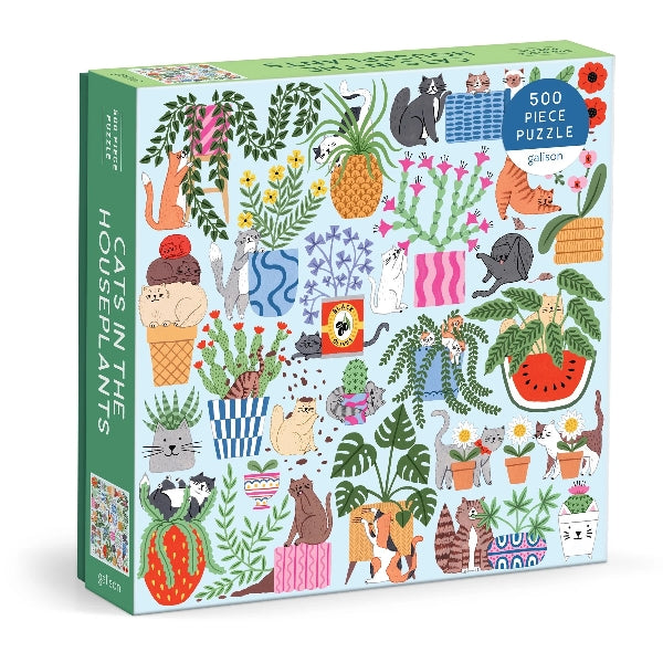 Galison 500 Piece Puzzle | Cats in the Houseplants