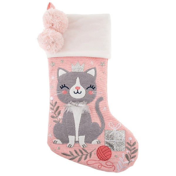 Stephen Joseph Embroidered Christmas Stocking | Cat