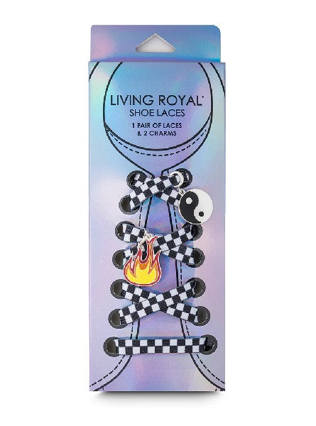 Living Royal Shoelace & Charm Set | Checker